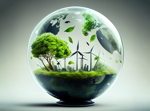 world environment earth day concept with glass globe generative ai scaled