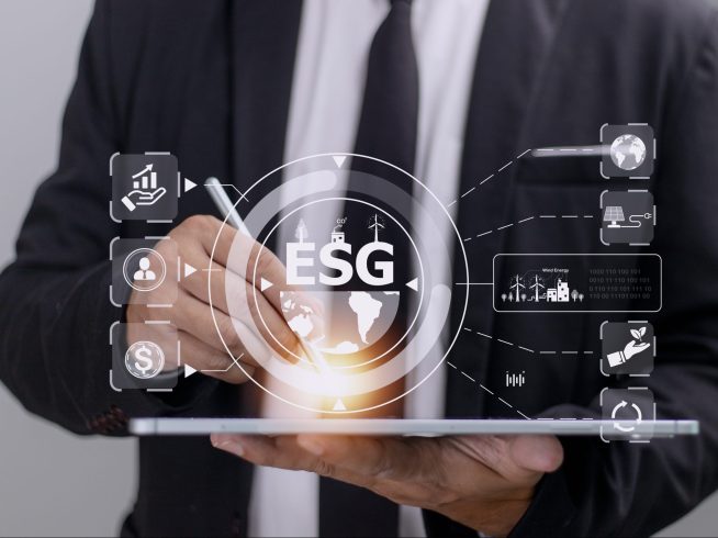 explorer ipad communication tool ready study renewable resources reduce pollution concept esg icons hand environmental social sustainable business governance scaled e1730418935622