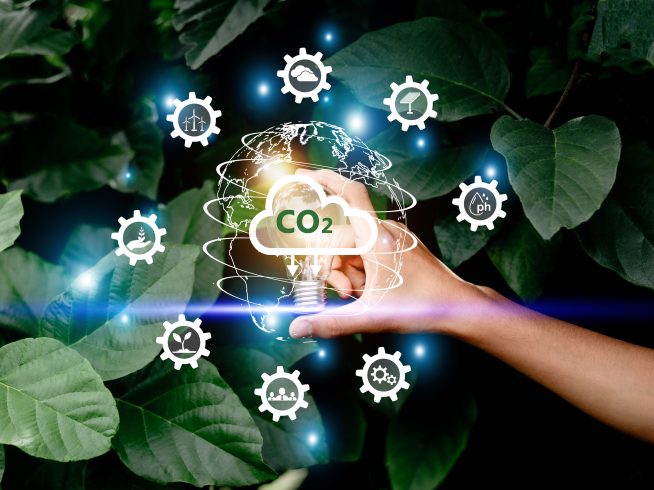 co2 carbon dioxide emission reduction concept sustainable environmental development