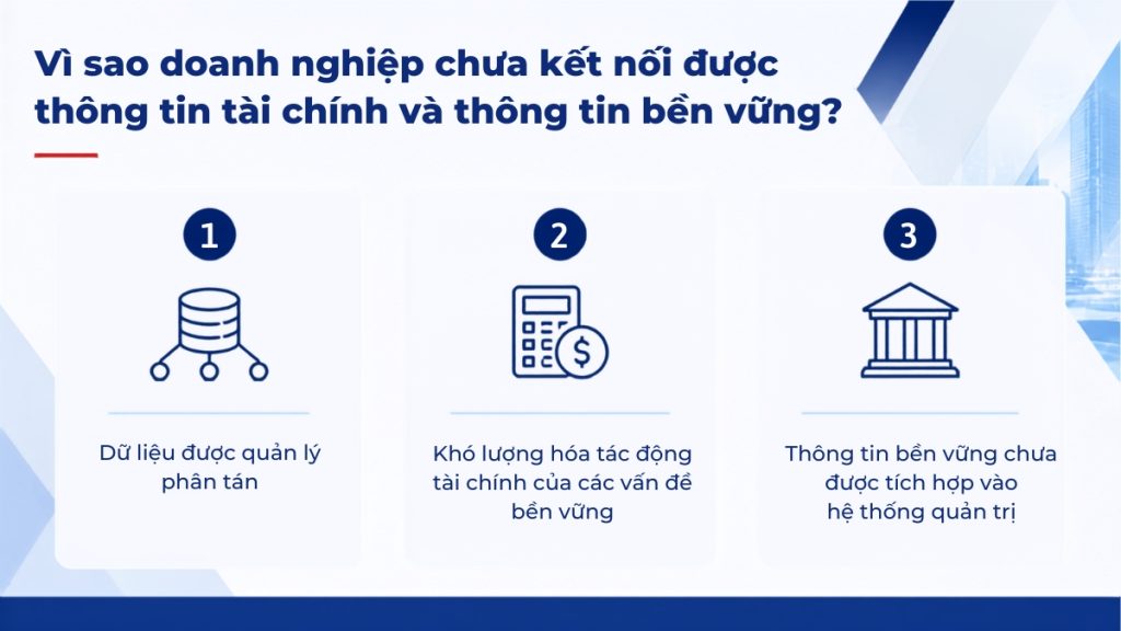 3 lý do tại sao doanh nghiệp chưa kết nối được thông tin tài chính và thông tin bền vững
