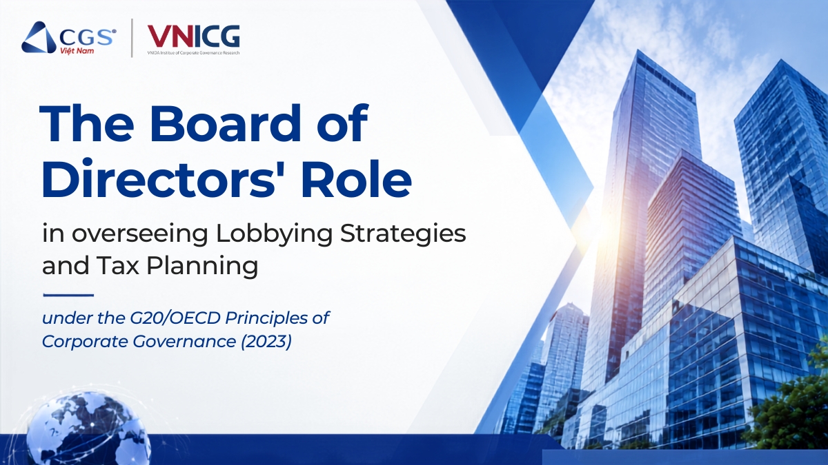 The Role of the Board of Directors in Overseeing Lobbying Strategies and Tax Planning under the G20/OECD Principles of Corporate Governance 2023