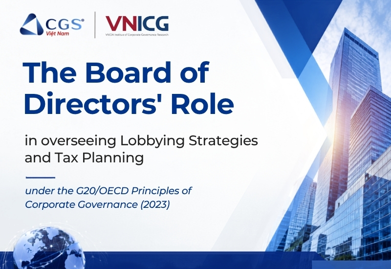 The Role of the Board of Directors in Overseeing Lobbying Strategies and Tax Planning under the G20/OECD Principles of Corporate Governance 2023
