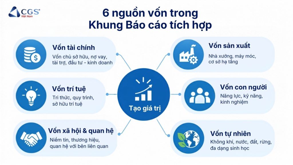 Sáu nguồn vốn trong khung báo cáo tích hợp