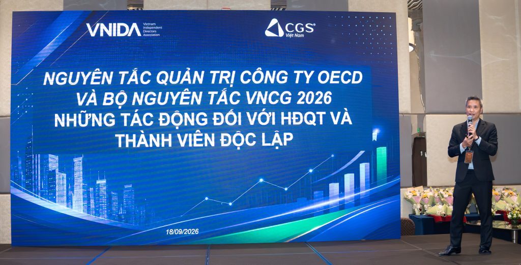 Mr. Nguyen Viet Thinh – CEO of CGS Vietnam speaking at the Independent Director Forum 2026
